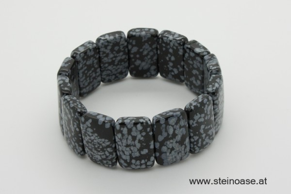 Armband Schneeflocken Obsidian